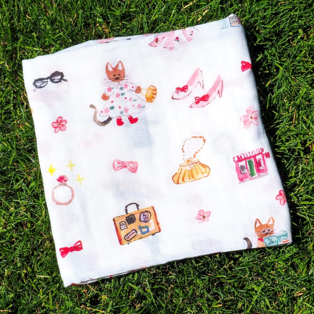 Organic Muslin Swaddle Blanket - Pink